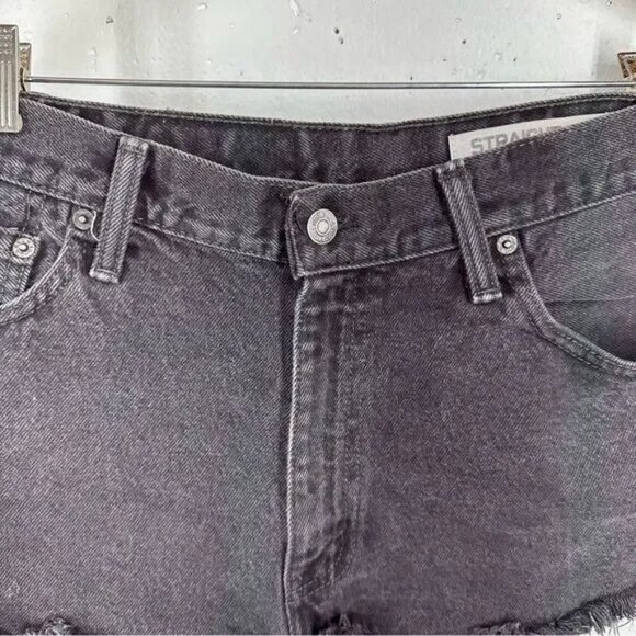 Lot of 2 Levi's size 29 Blue 501 Distressed Black 505 Straight Fit Jean Shorts - Picture 11 of 15